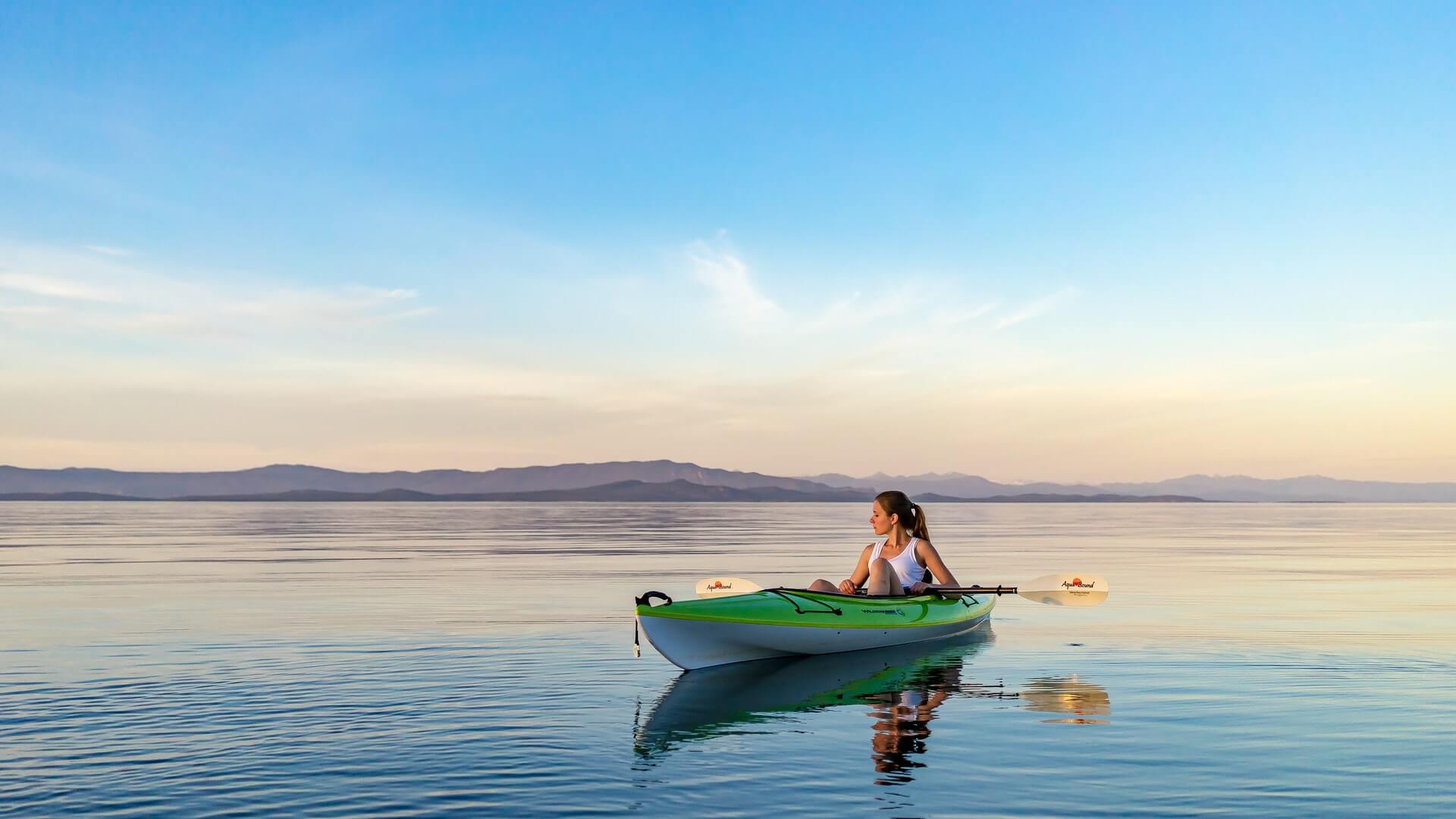 A woman kayaking