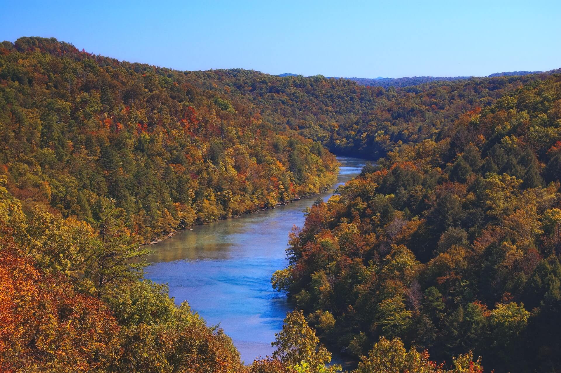 An aerial shot of Cumberland Gap