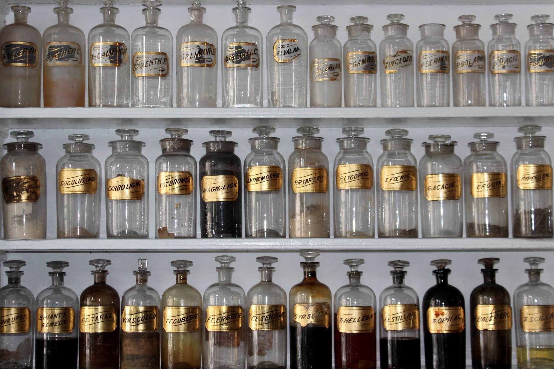 Old-fashioned apothecary jars
