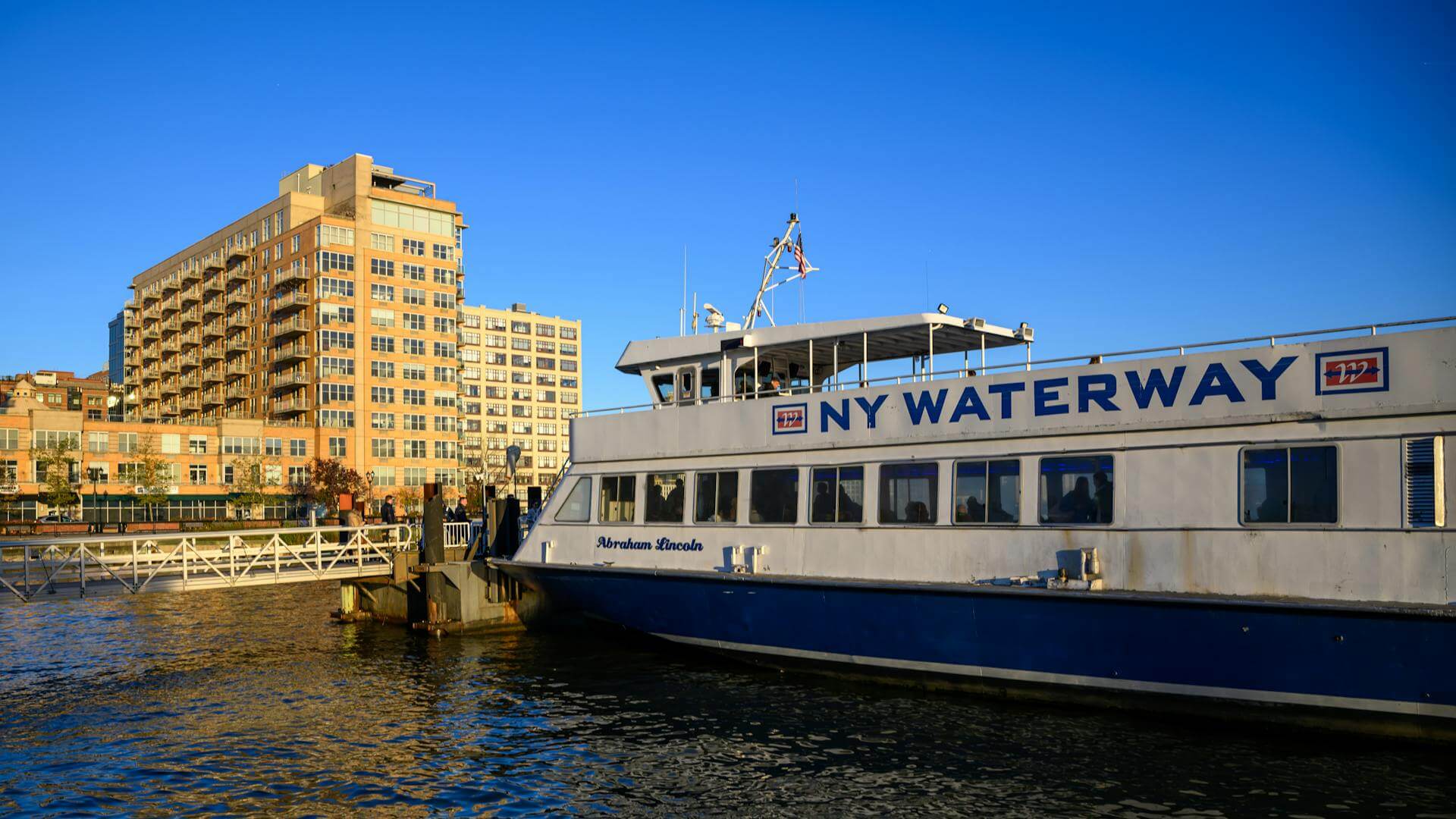 Hoboken ferry approaching the deck