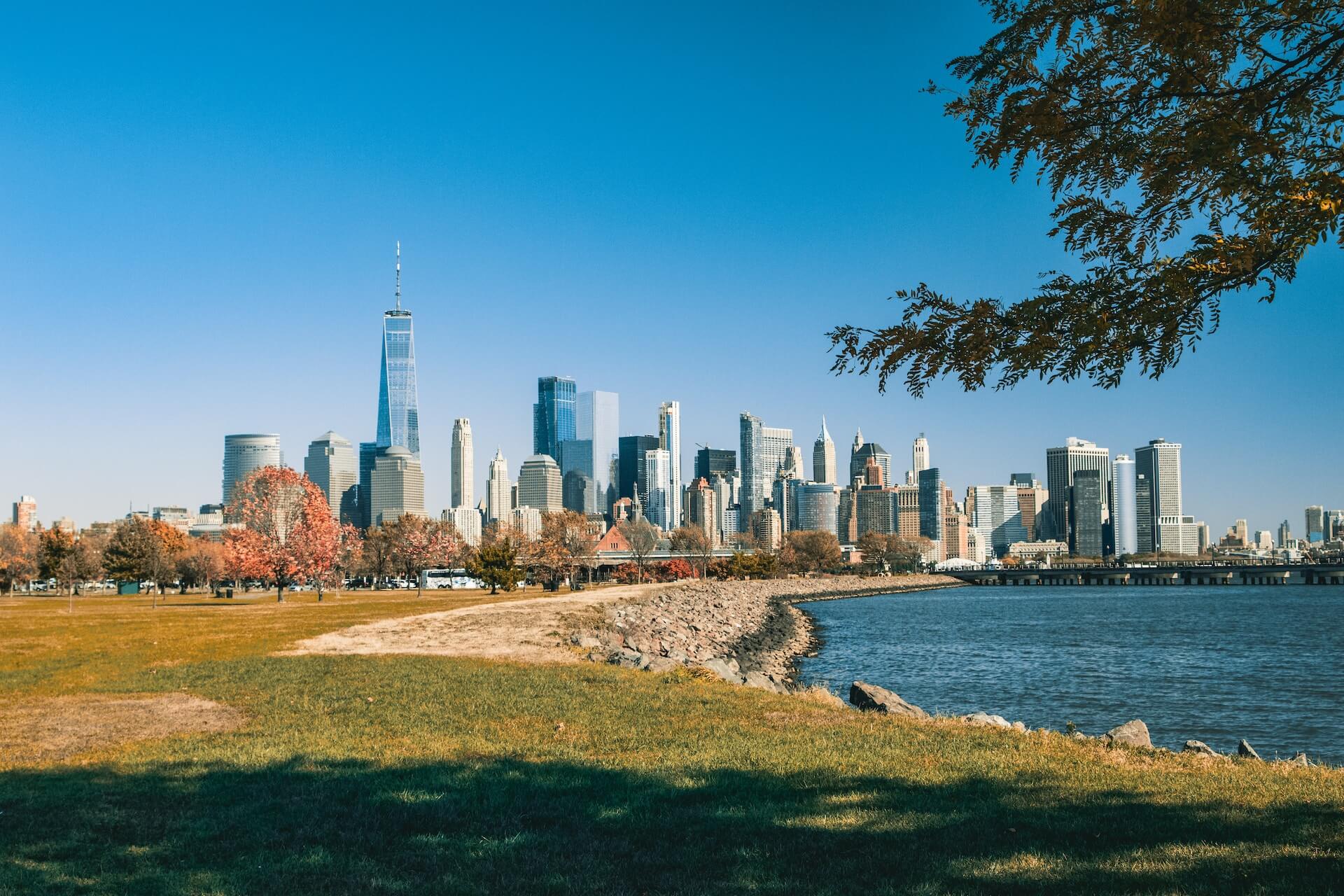 Park in Jersey City on a sunny day