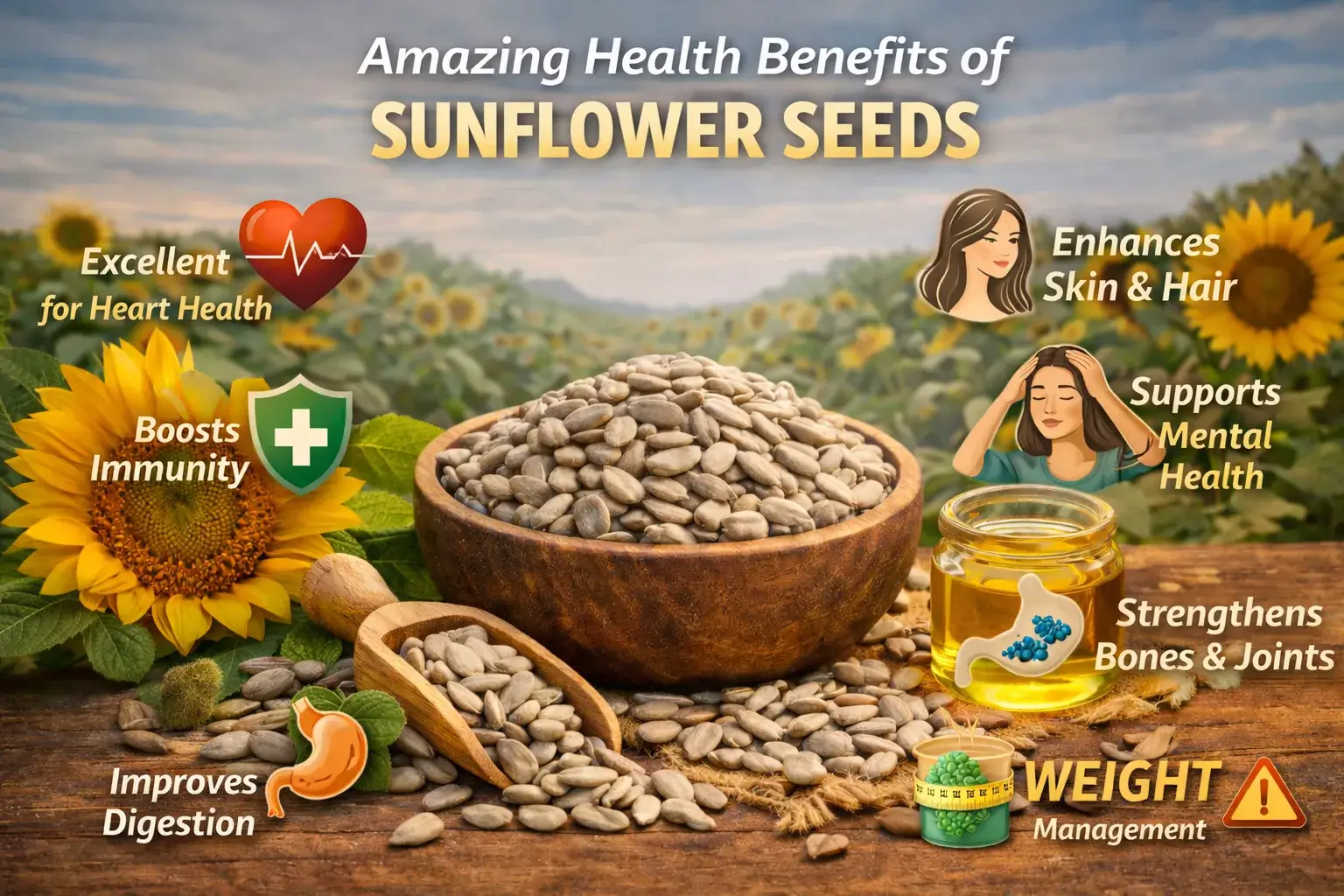 Amazing Health Benefits of Sunflower Seeds
